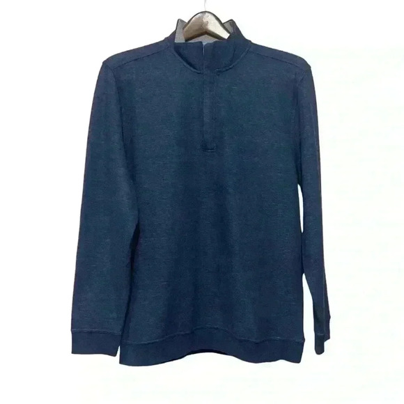 Walter Hagen 11 Majors Mens M 1/4 Zip Blue Golf Shirt Stand Neck Fleece Inside - Picture 1 of 7